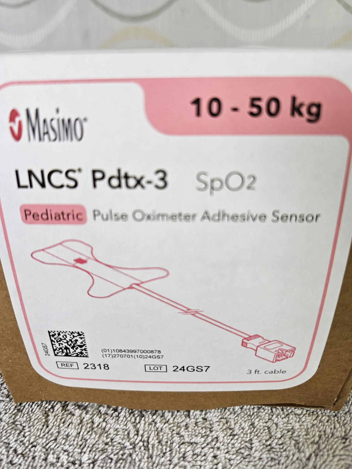 Masimo OEM 3 FT Sensor Pediatric LNCS Pdtx-3 Lot of 20 - REF 2318
