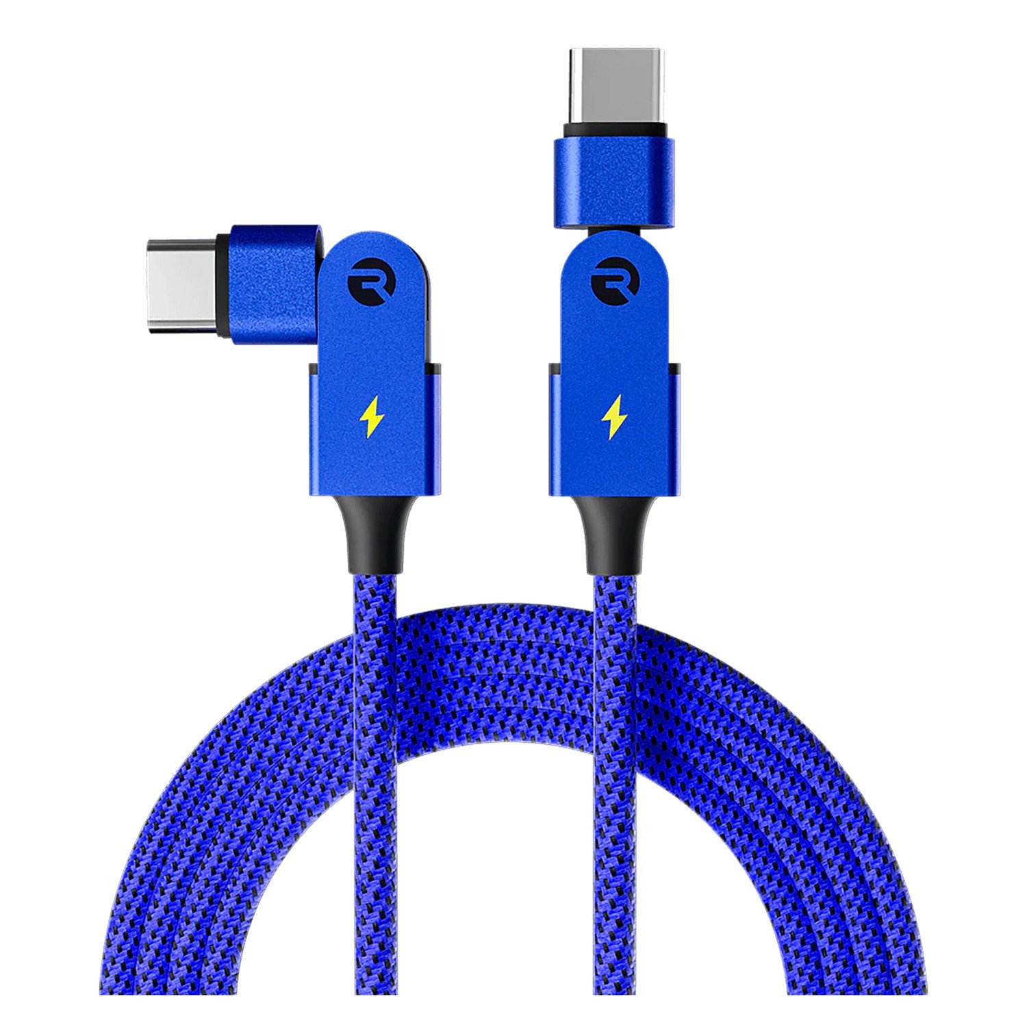Raycon® Magic Spin 100Watt USB-C® to USB-C® Charge and Sync Cable 3.3 Ft.- Blue