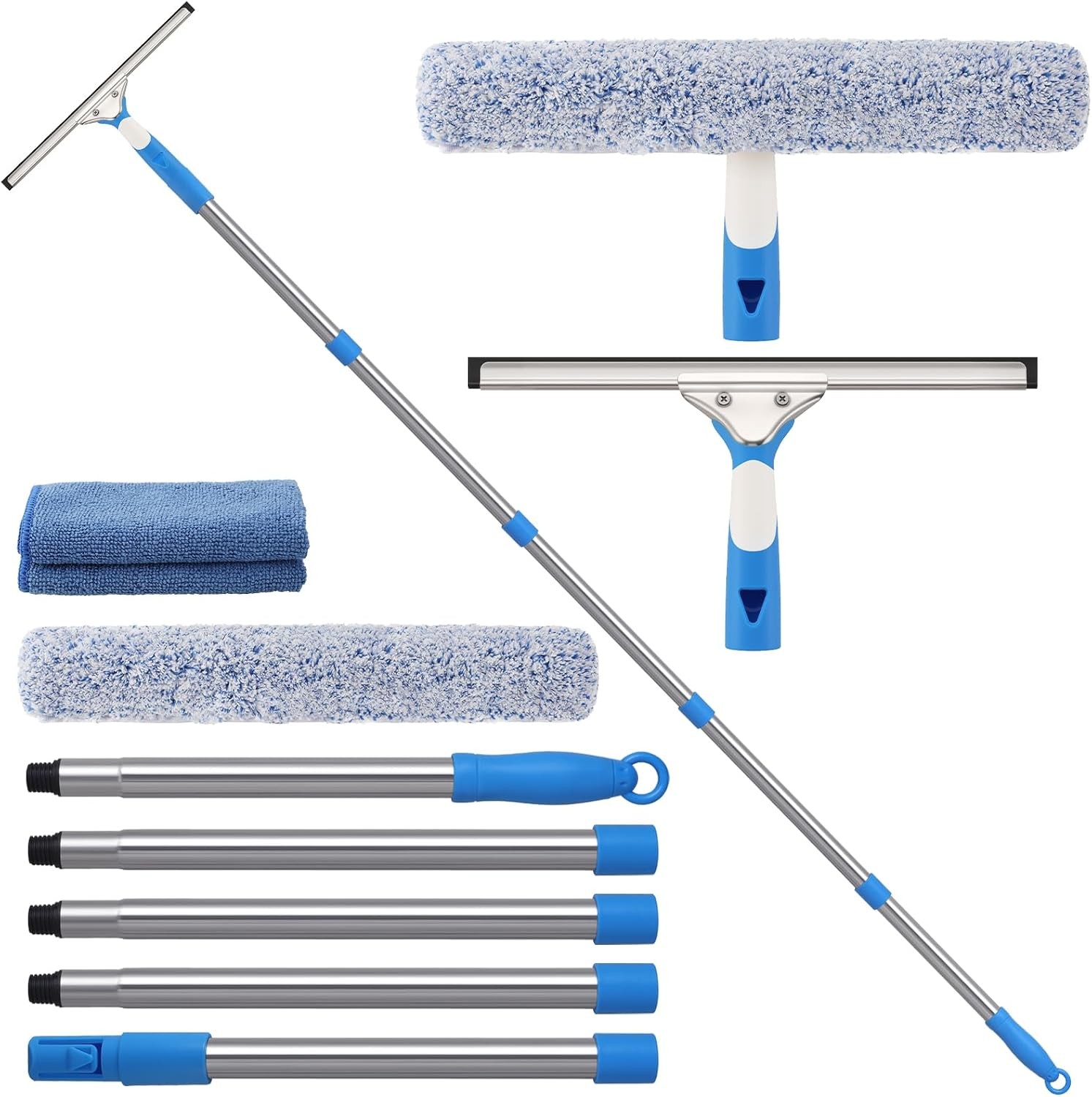 77'' Professional Squeegee Window Cleaner Tool with Extension Pole, Car