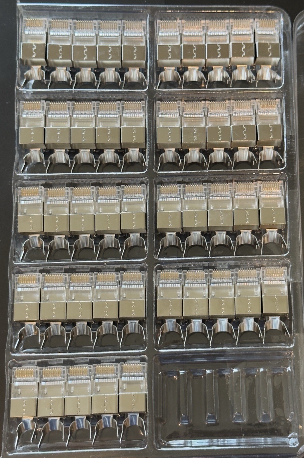 Cat7 FTP RJ45 Connectors - lot of 45 - Aucas ACRJ72FP-2 - New Open Box