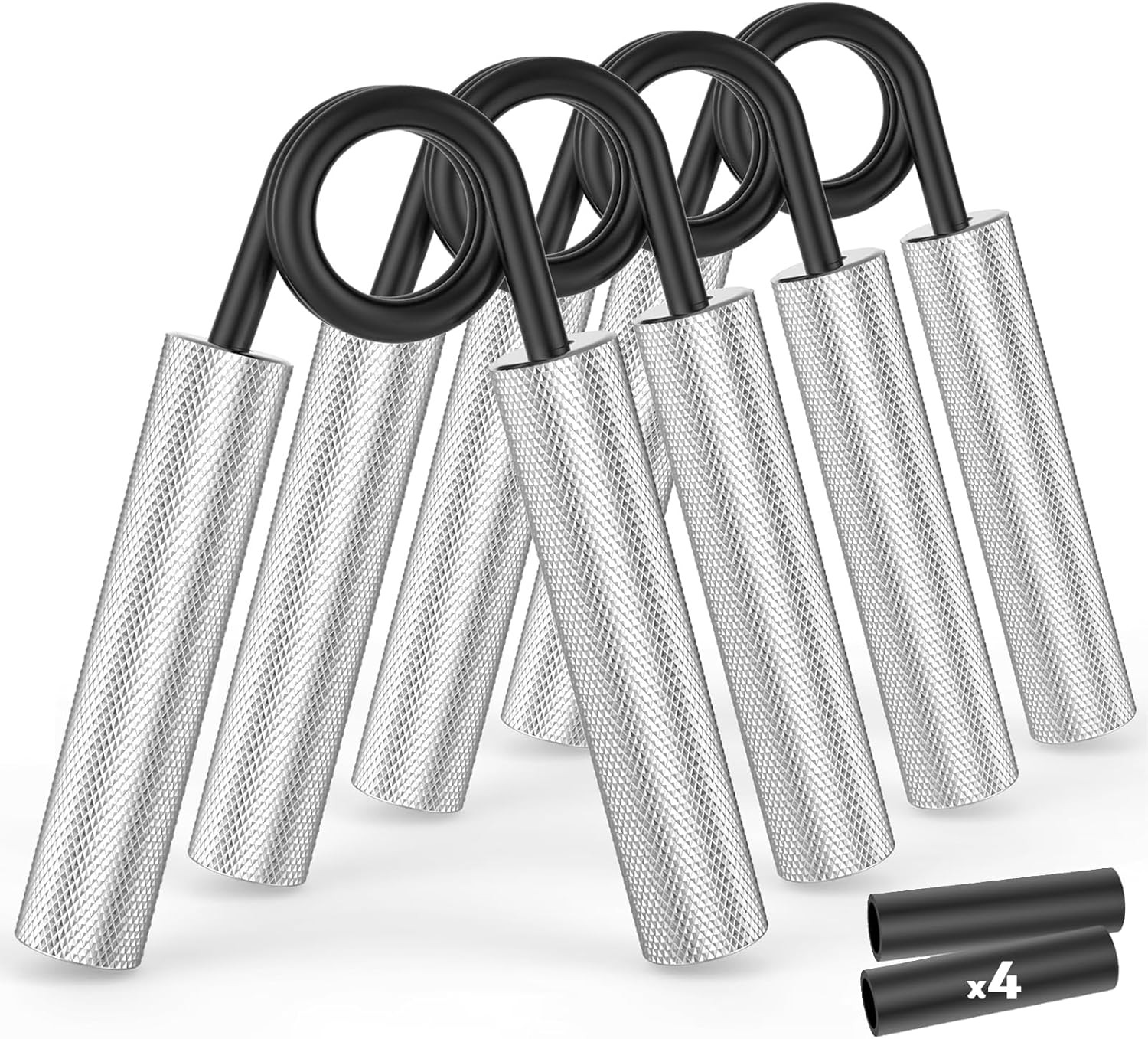 Grip Strength Trainer 6 Pack,50Lb-300Lb Metal Hand Grip Strengthener,Non-Slip He