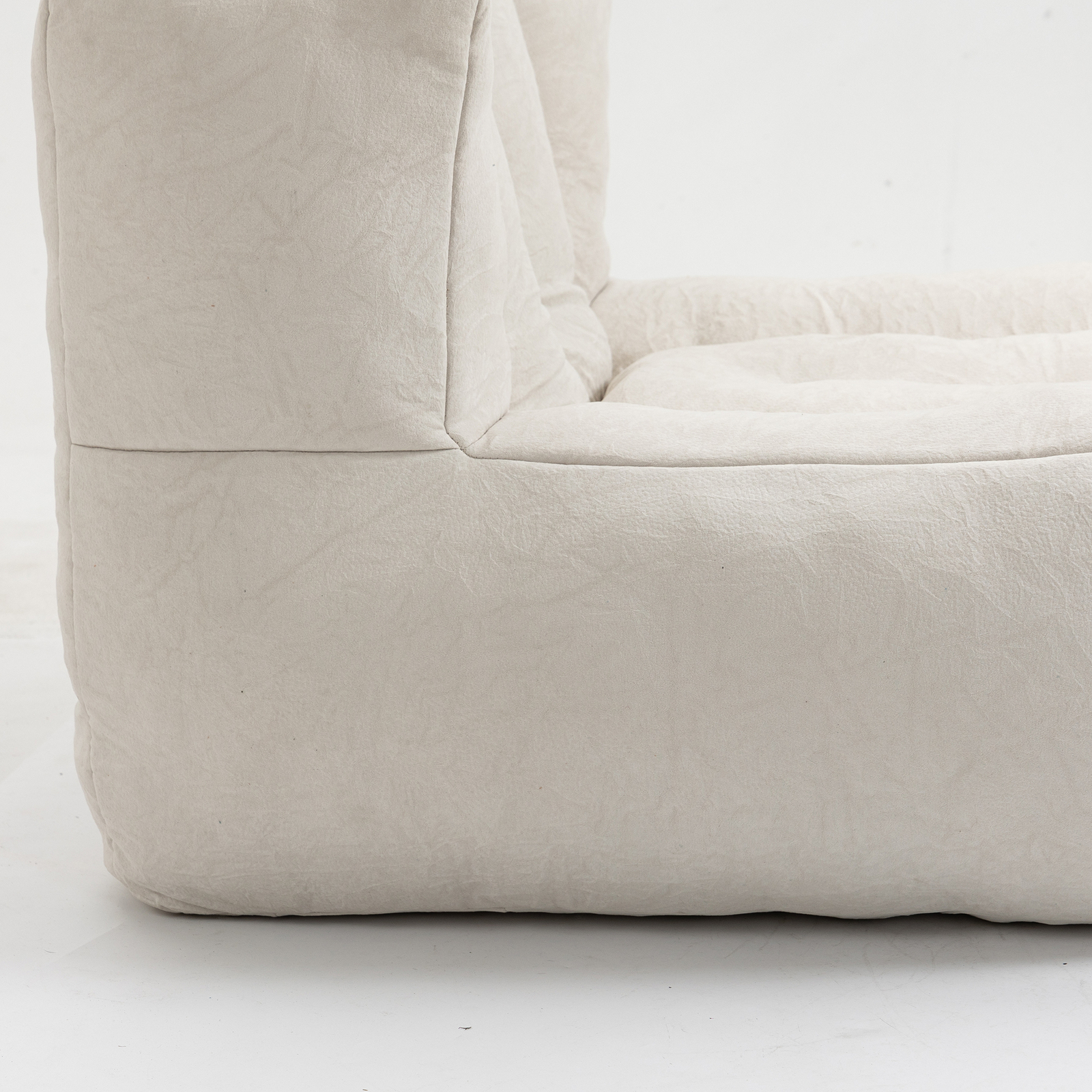 Bean Bag Chair Comfortable Bean Bag For Adults Super Soft With ottoman - White