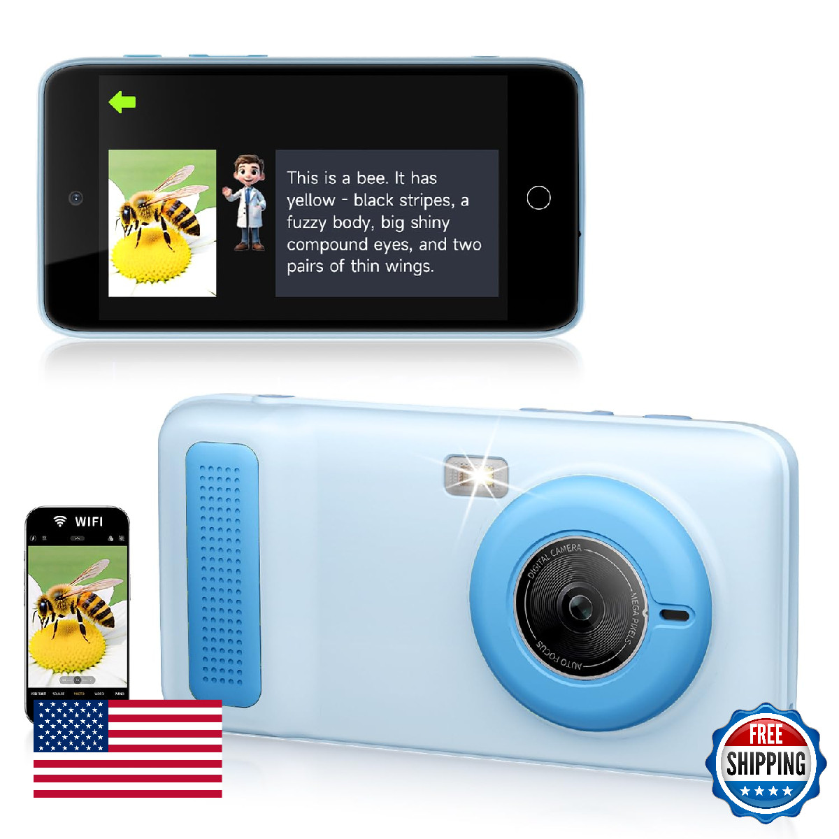 Fiegsom Kids Smart Ai Learning Camera 4.0 Educational Ai Toy Camera Photo