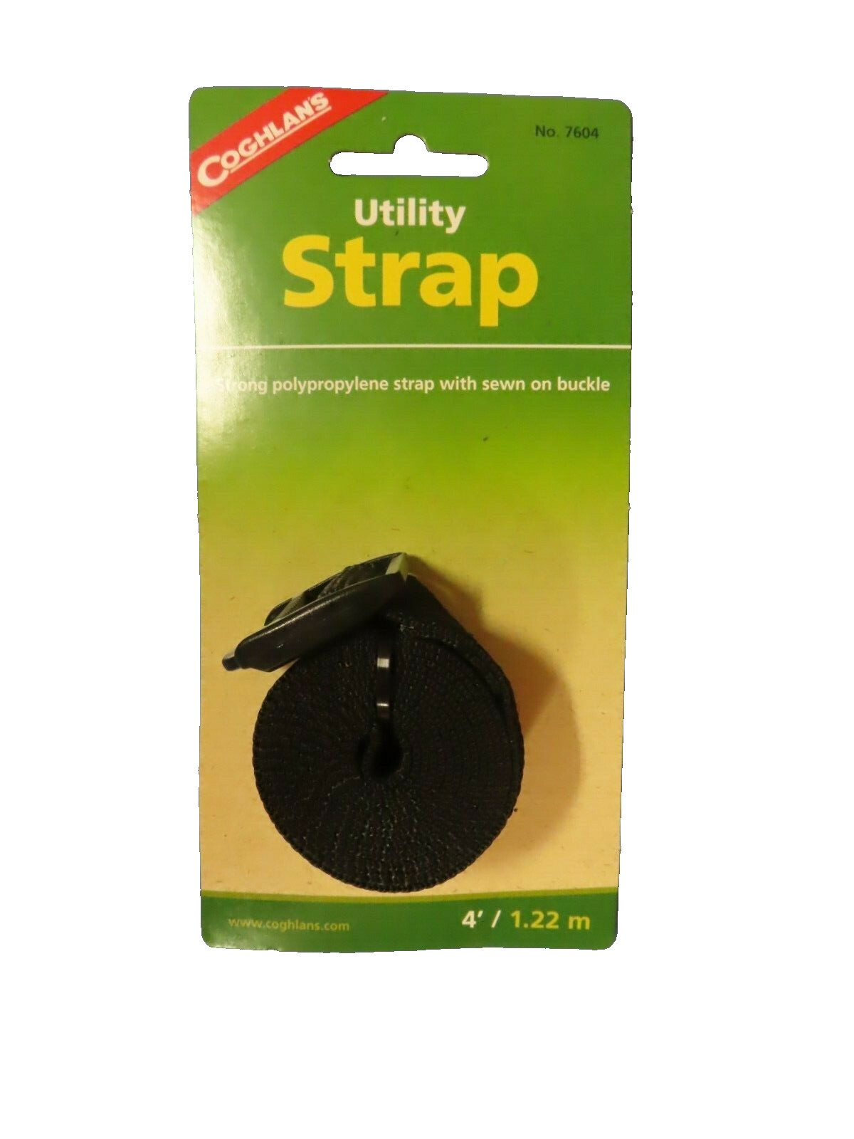 Coghlan's Utility Strap Black 1" x 4' long.  Polypropylene  # 7604   NEW