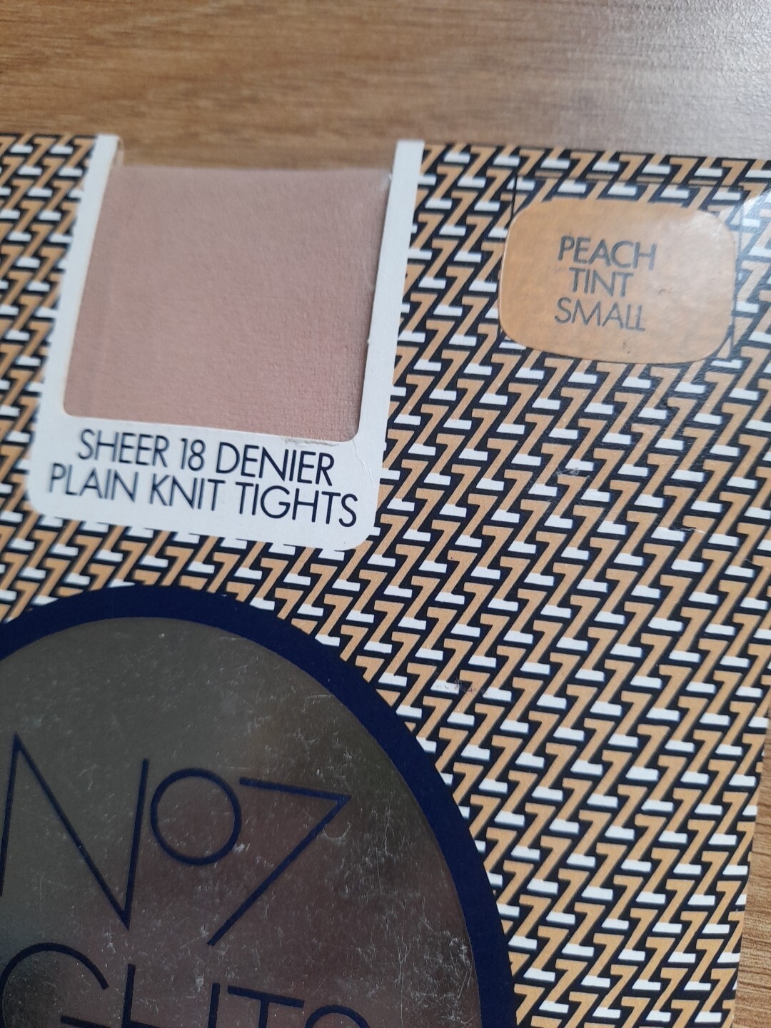 2 x No7 TIGHTS sheer 18 Den Plain Knit BEIGH TONE/PEACH TINT size Small