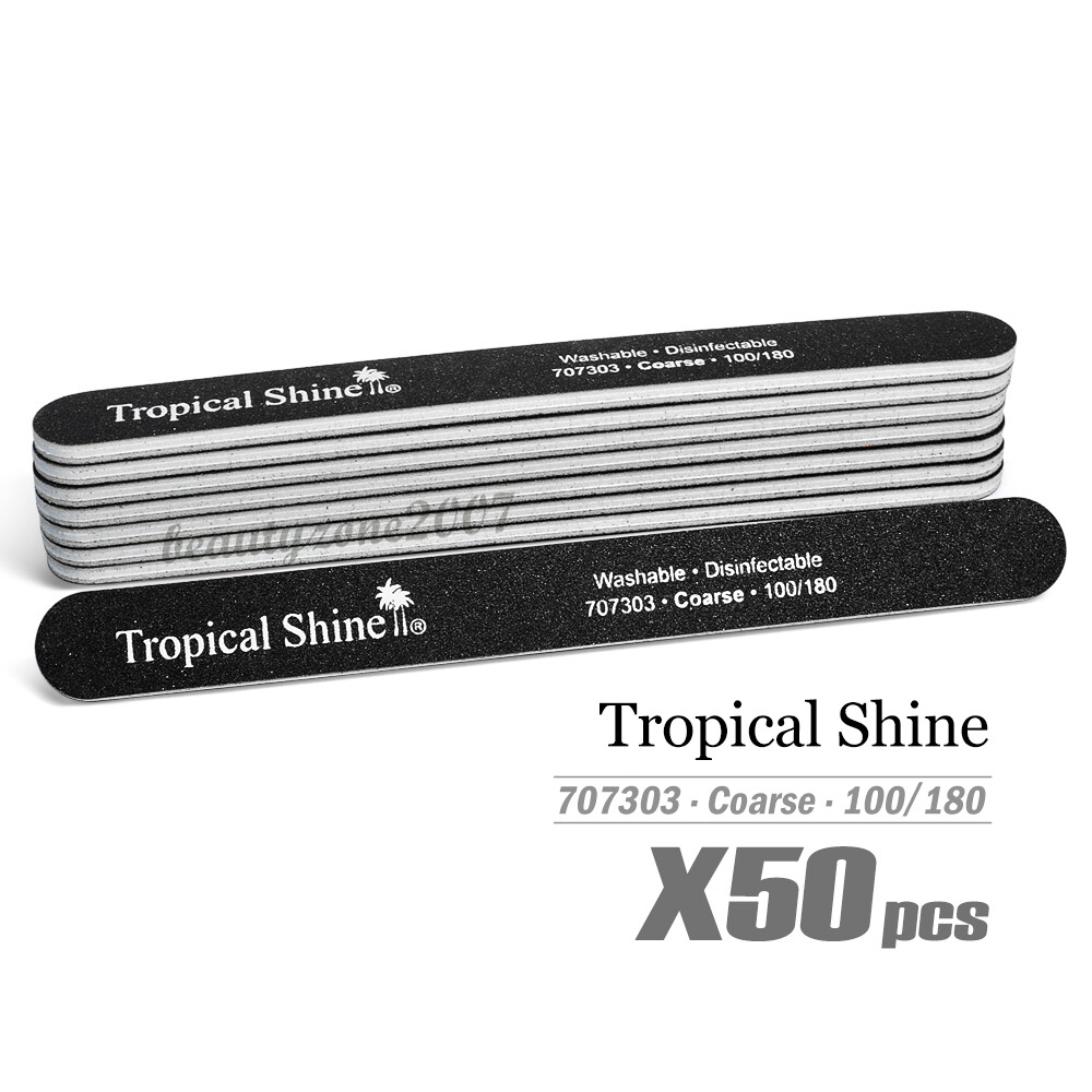 Tropical Shine Nail File 100/180 #707303 x 50 Pcs - Coarse/Medium