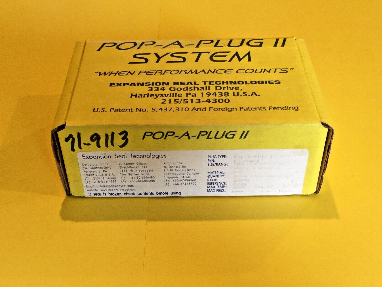 New Expansion Seal Technologies Pop a Plug II P2-560-B Heat Exchanger Condenser