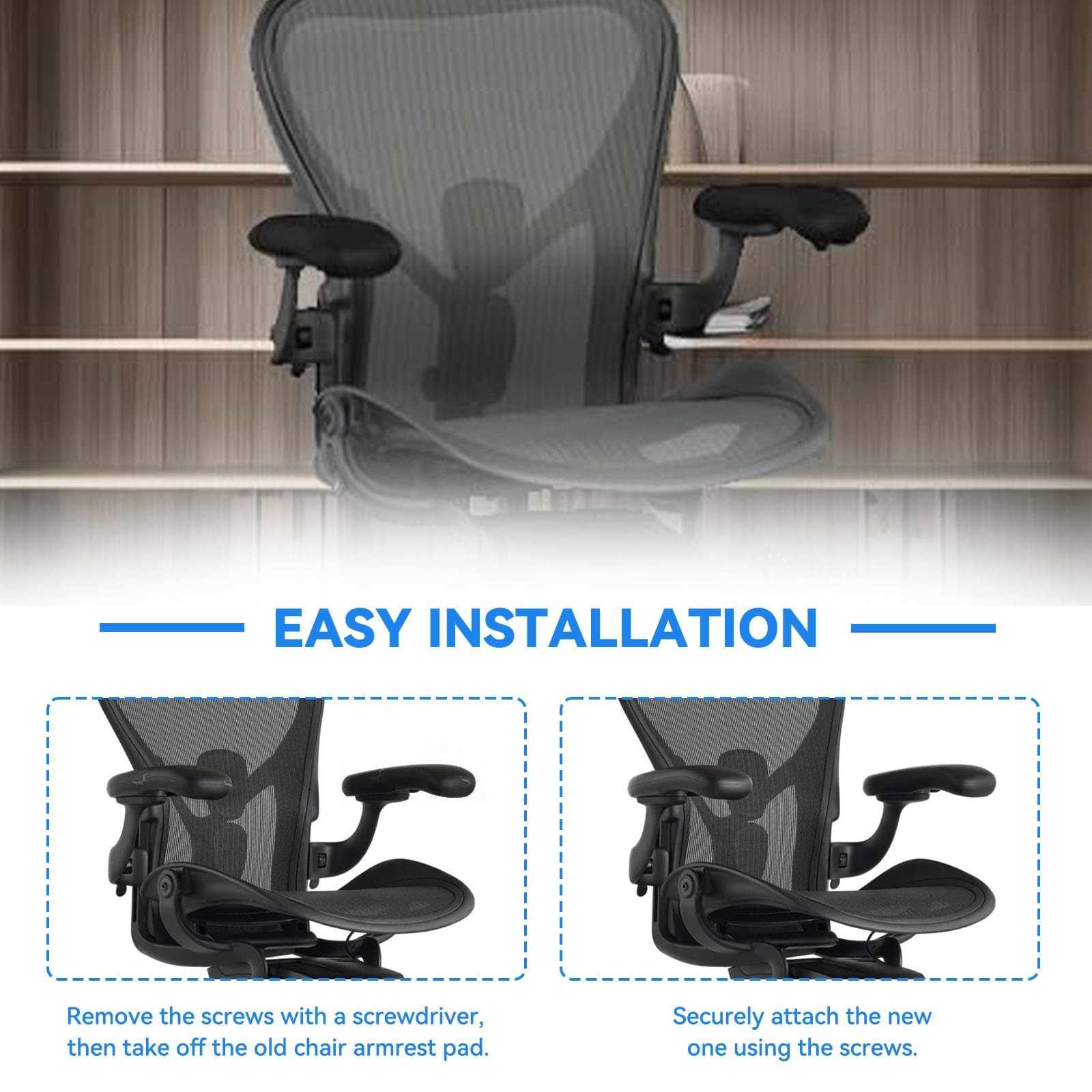 Chair Armrest Arm Pads Caps for Herman Miller Remastered Aeron Chair – Compat...