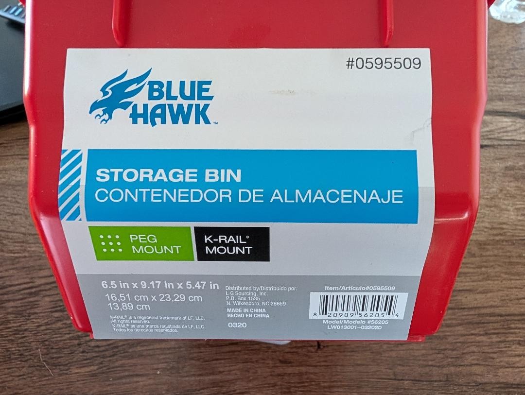 Blue Hawk (6.5-in W x 9.17-in x 5.47-in) Red Plastic Stackable Bin LOT of 20