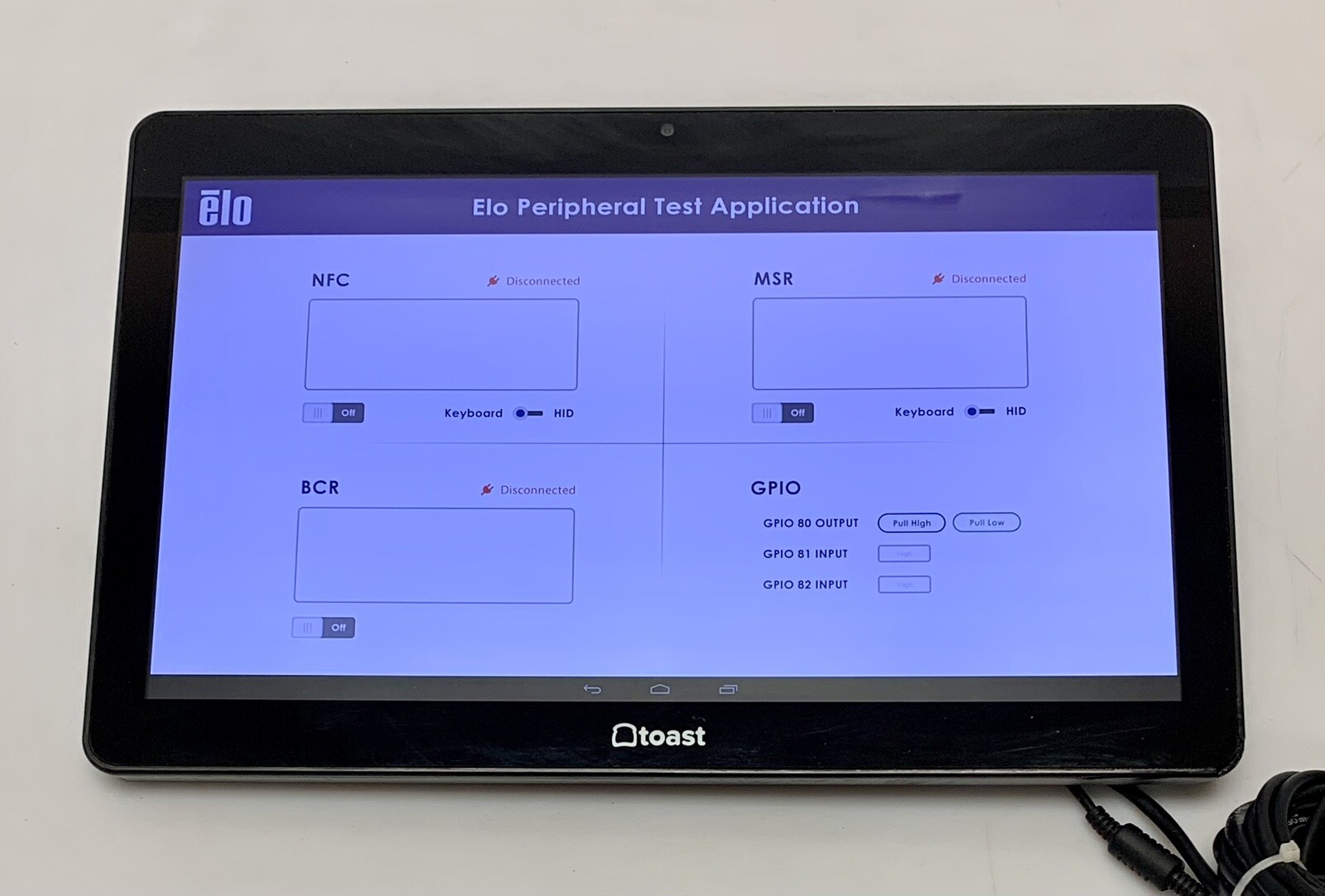 Elo MSM8690 Touch Screen Tablet W/ Toast POS, Ethernet & Power Adapter Cables
