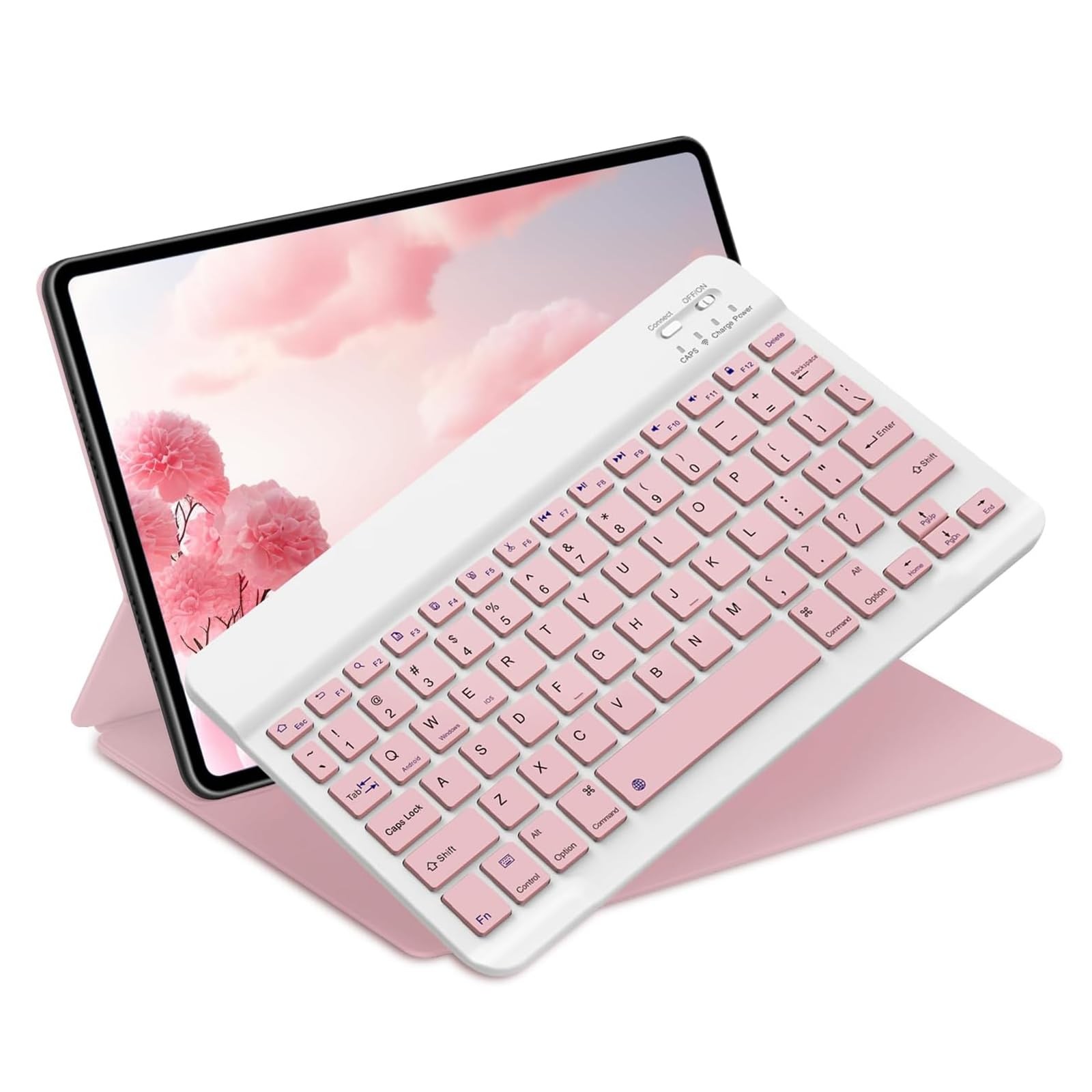 NOOX Bluetooth Keyboard for iPad A16 11th 10th Generation, Pro Pink