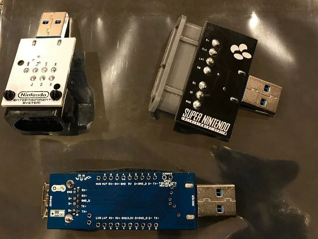 Mister FPGA SNAC USB For SNES & NES Controllers. Now includes Left angle USB ext