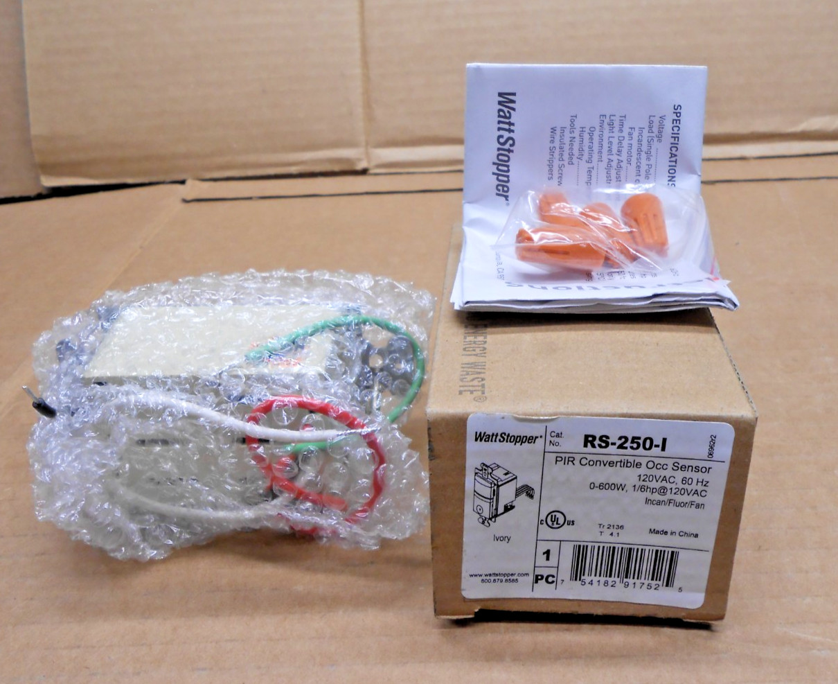 WATTSTOPPER RS-250-I PIR CONVERTIBLE OCCUPANCY SENSORY IVORY 120VAC (3 AVAIL)