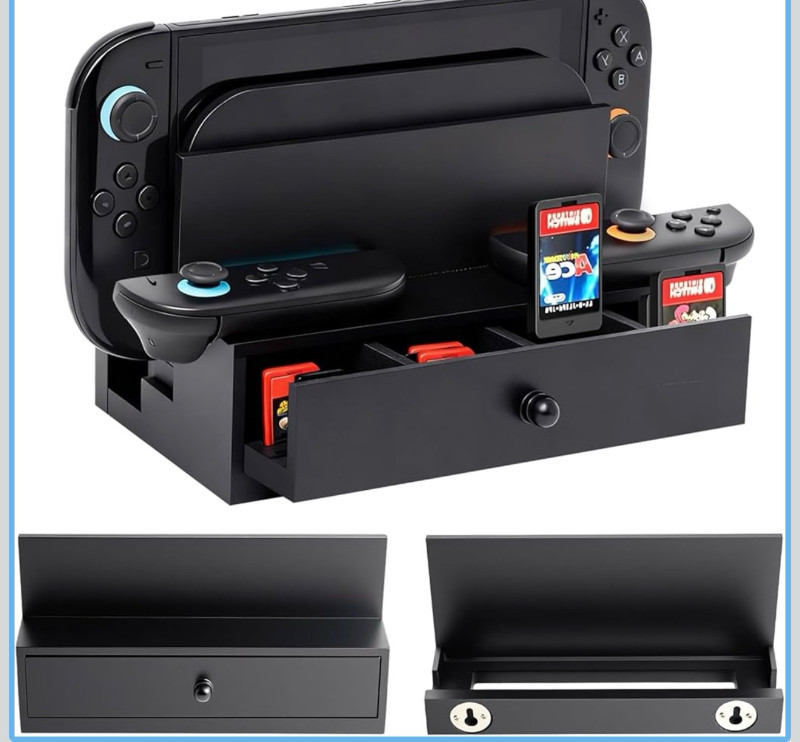 Lodaxu Wooden Wall Mount for Nintendo Switch 2/Switch/OLED & Dock