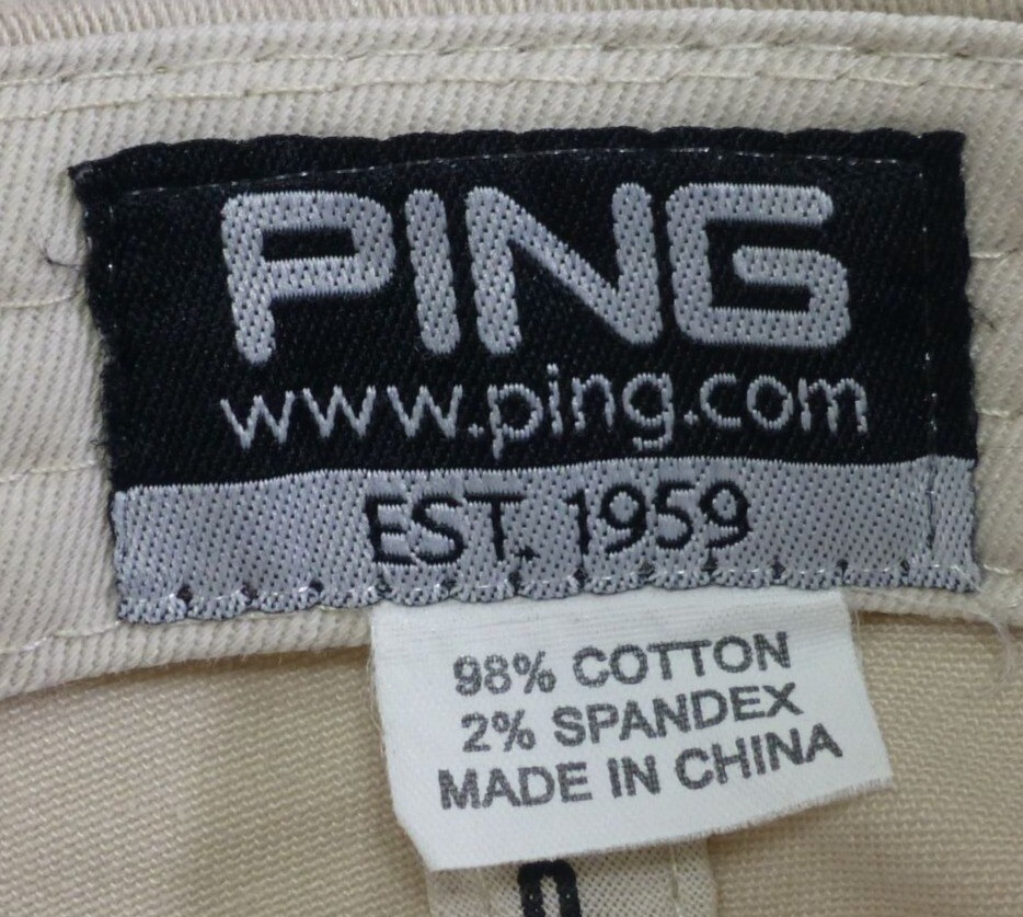 Ping Golf Hat Beige Embroidered QLSS Classic 2014 Adjustable Strapback Cotton Sp