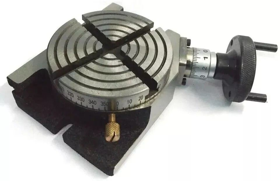 4" 100MM Rotary Table Horizontal Vertical 4 Slots for Milling Machine Regular
