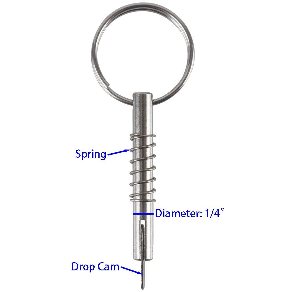 4 Pcs Quick Release Pin w/Drop Cam & Spring Diameter 1/4"6.3mm Usable Length ...