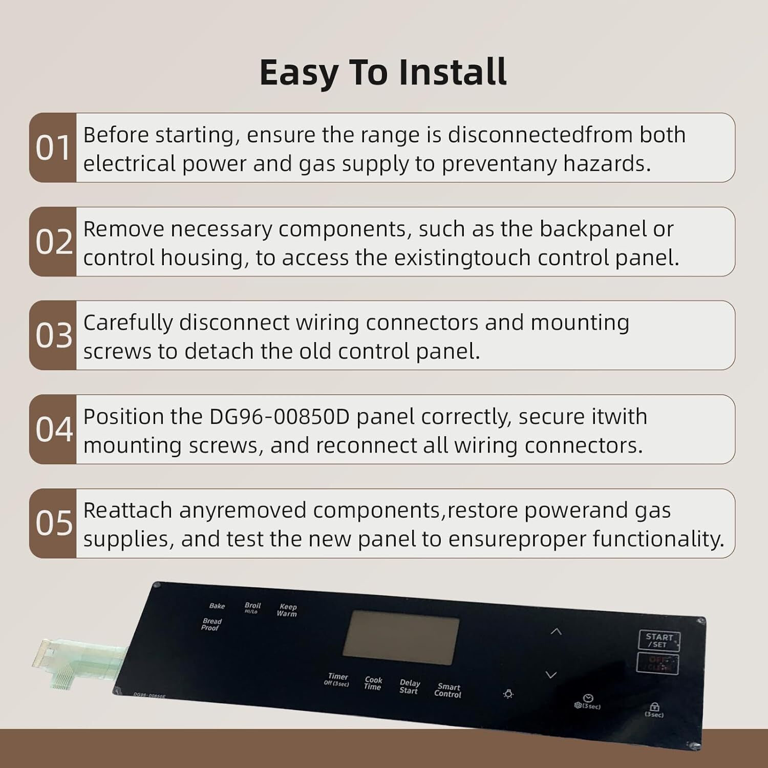 DG96-00850E Range Membrane Switch Touchpad Control Touch Panel Fits For Samsung