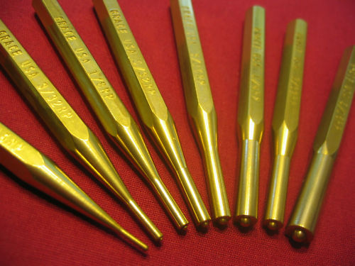 GRACE USA BRP-8  8 PC BRASS ROLL PIN PUNCH GUNSMITH SET USA MADE !! MACHINIST !!