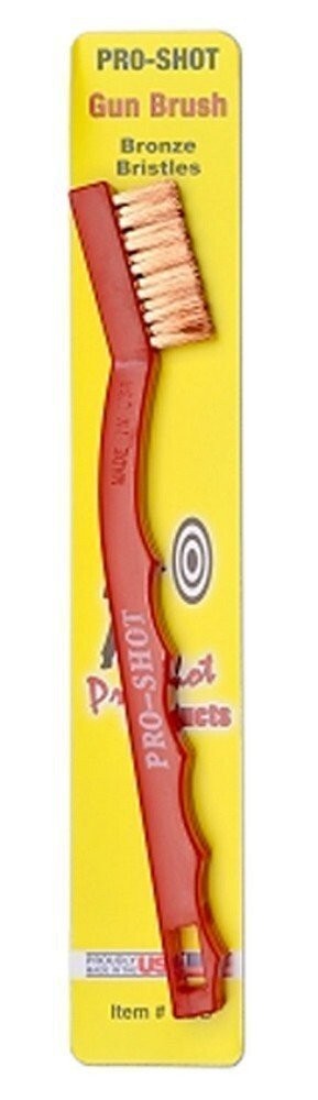 Pro-Shot Gun Brush Universal Removes Fouling Stiff Bronze Bristles Red - GBB