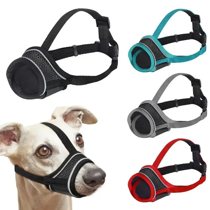 Breathable Adjustable Dog Muzzle Anti-bite Mask - Soft for Chewing Prevention &