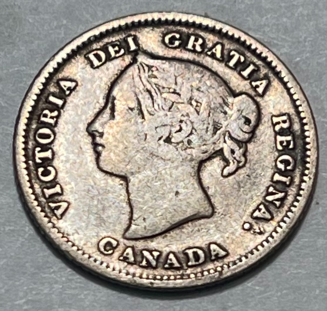 CANADA - Queen Victoria - Silver 5 Cents 1880H (Heaton) - Km-2 - Very Fine!