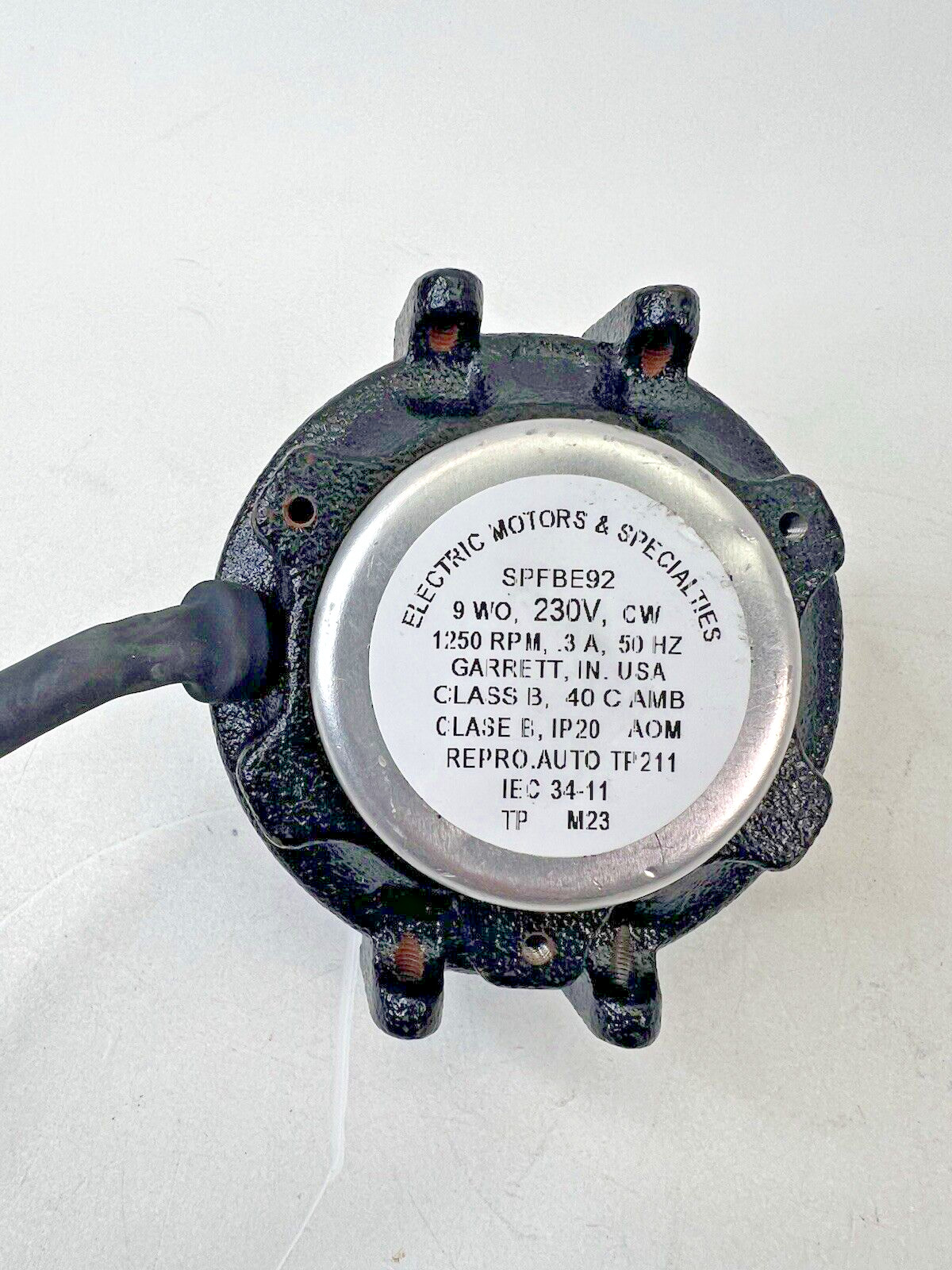 Garrett Electric Motors & Specialties SPFBE92 9 Watt, 230V, 0.3 A, 1550 RPM