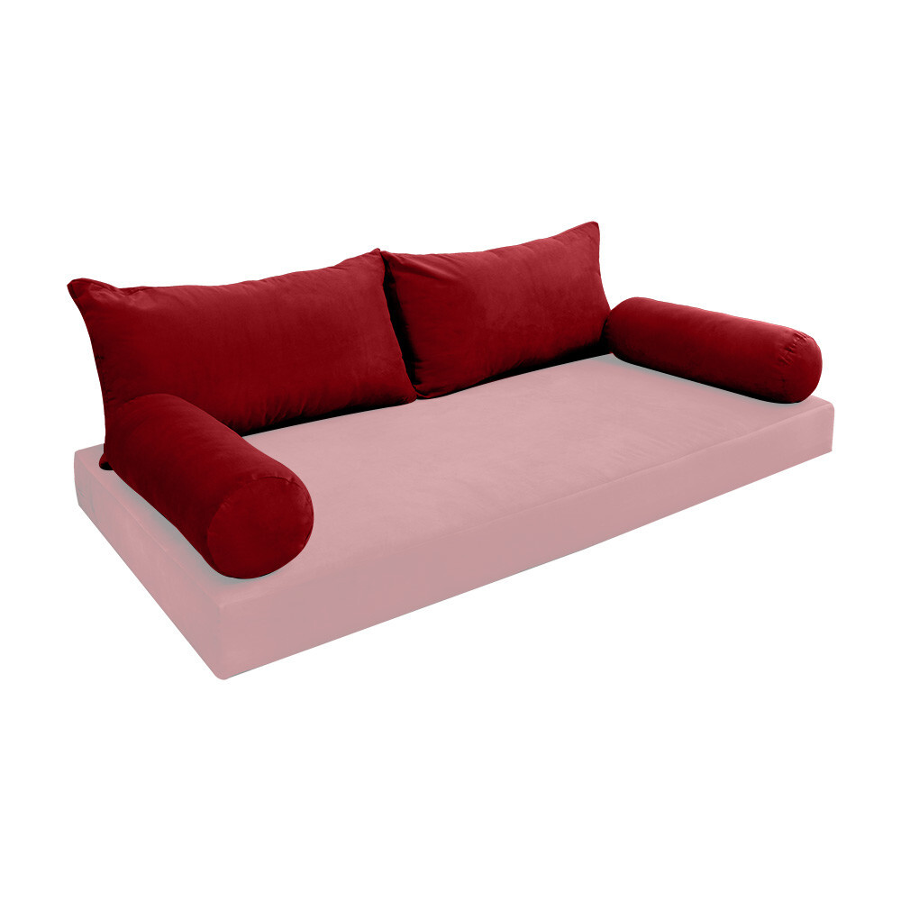 COVER ONLY Model V2 Full Velvet Knife Edge Indoor Daybed Cushion Bolster - AD369