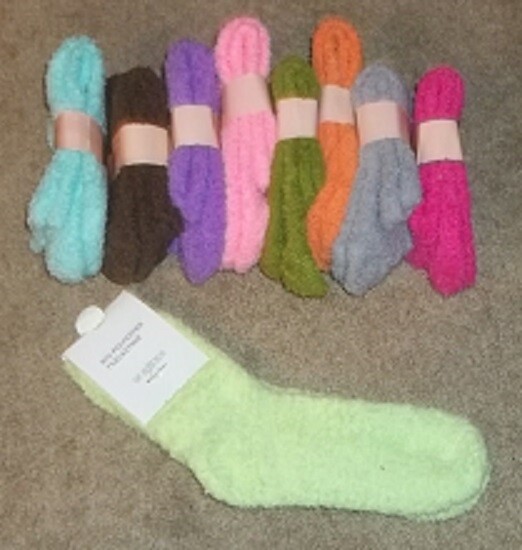 NEW 1 Pair Fluffy Fuzzy Socks 10 Solid Colors U Choose  New