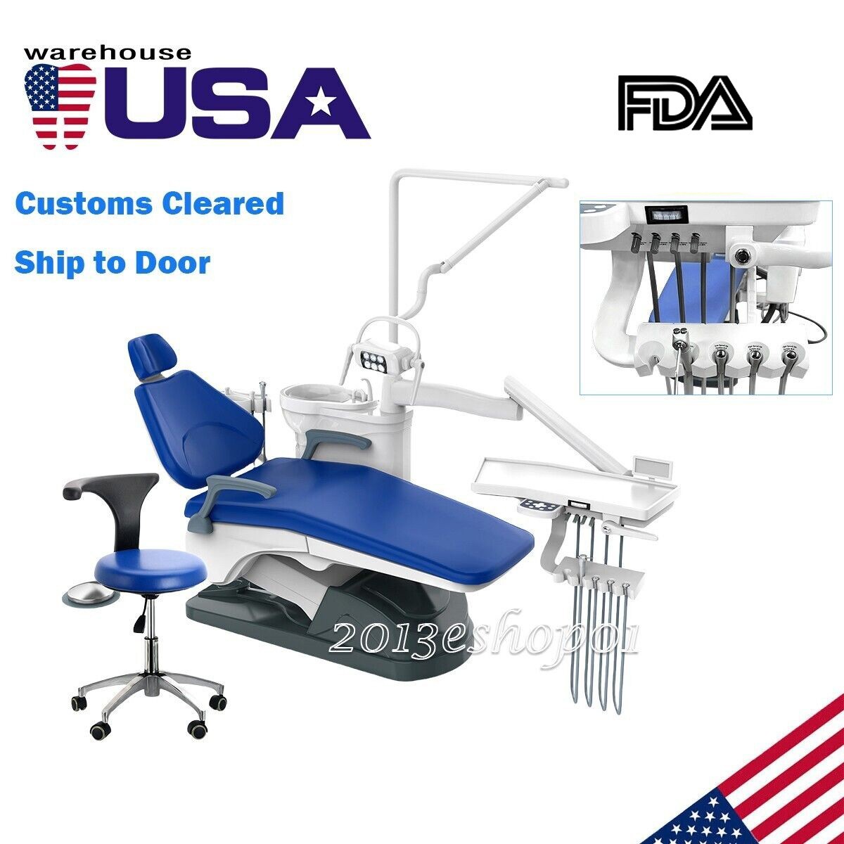 Dental Chair Unit Computer Controlled DC Motor+ Stool TJ2688-A1