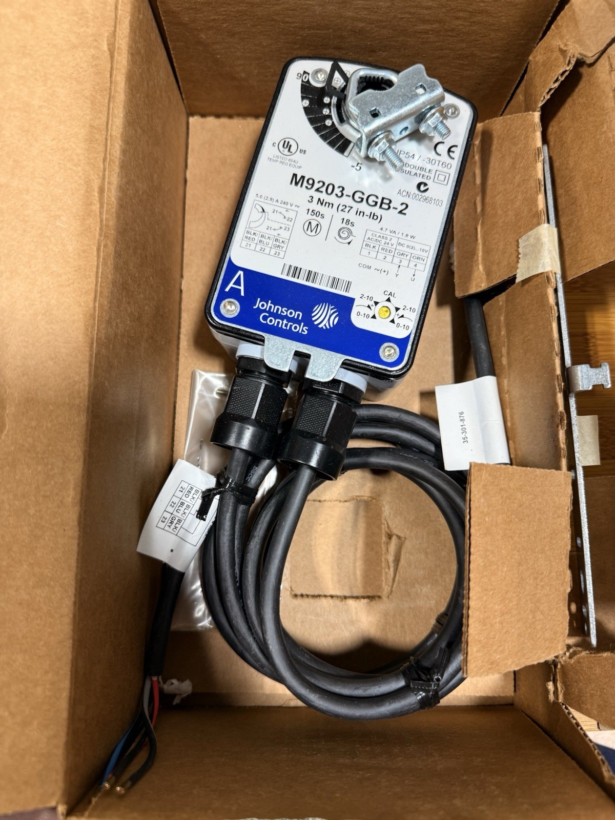 Johnson Controls Actuator.  M9203-GGB-2 .  M9203GGB2.  New Item, Open box.