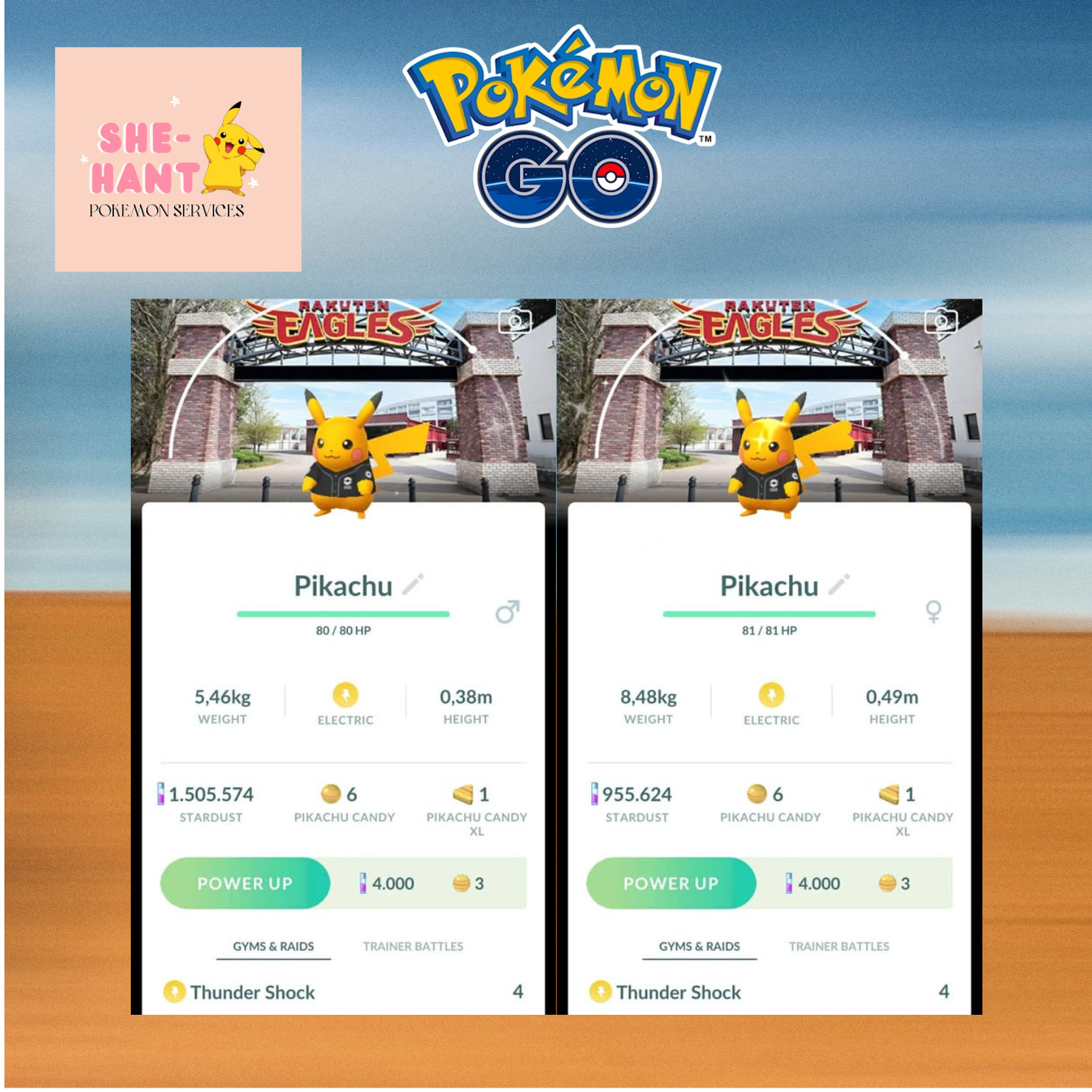 Pokémon Go❖❖Shiny Pikachu Baseball Tohuku Rakuten Golden Eagles❖❖Trade Or P❖T❖C