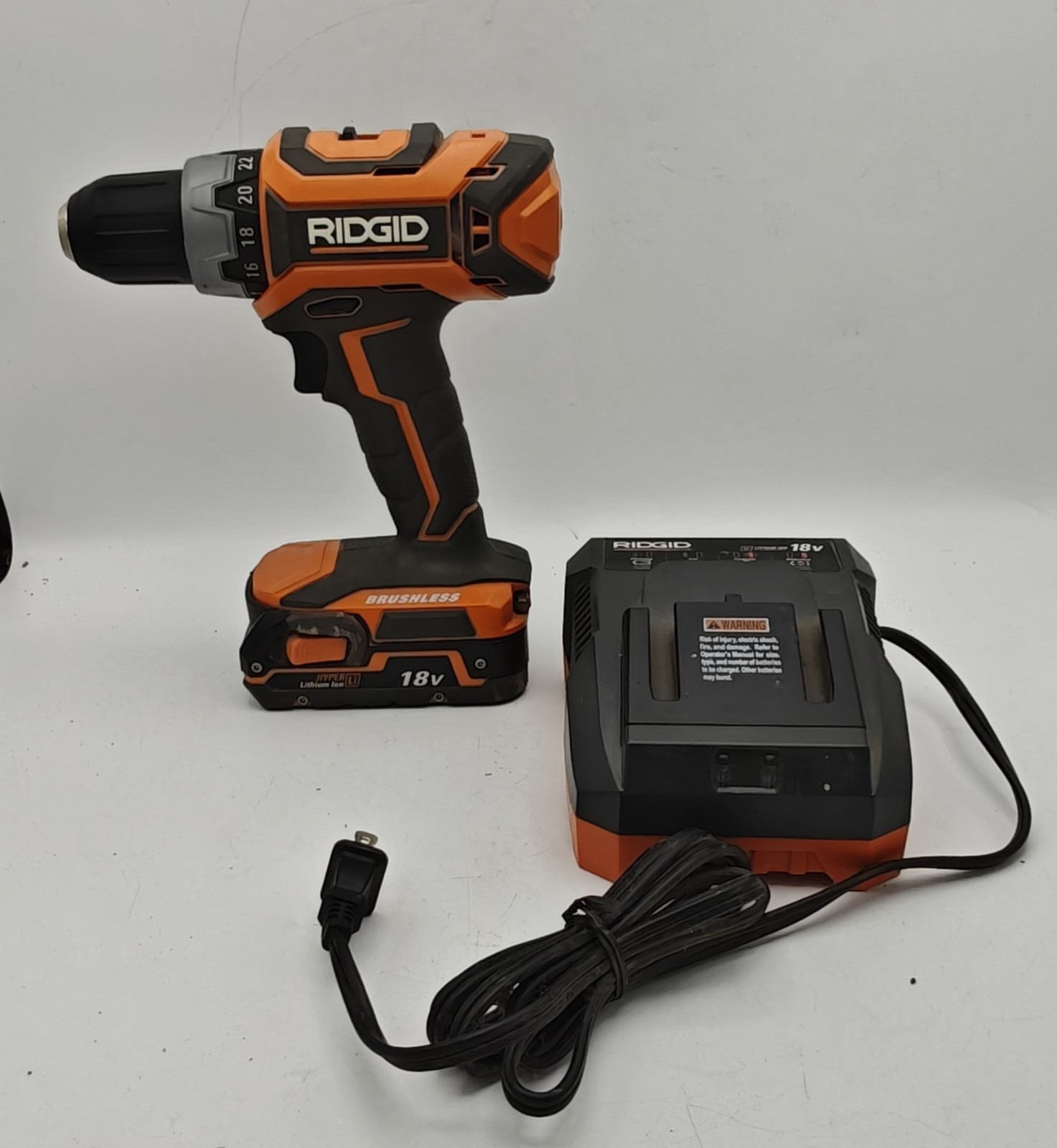 RIDGID 18V 2 Speed Brushless 1/2" Drill/Driver R860053 + Battery/Charger Working
