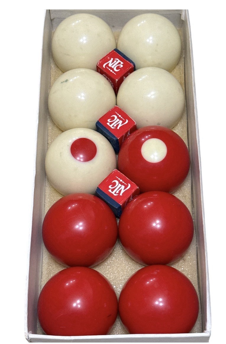 Billiard Training Ball Set with Chalk Complete in Box