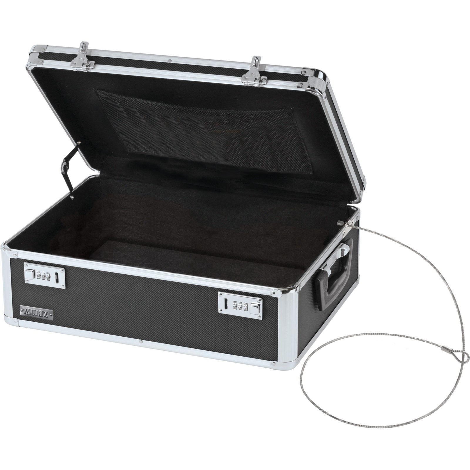 Vaultz Black Locking Storage Chest with Combination Locks for Dorms