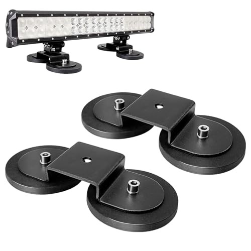 2 Pack Strong Magnet Base Bracket for Light 2 x Magnetic Mount Bracket Black