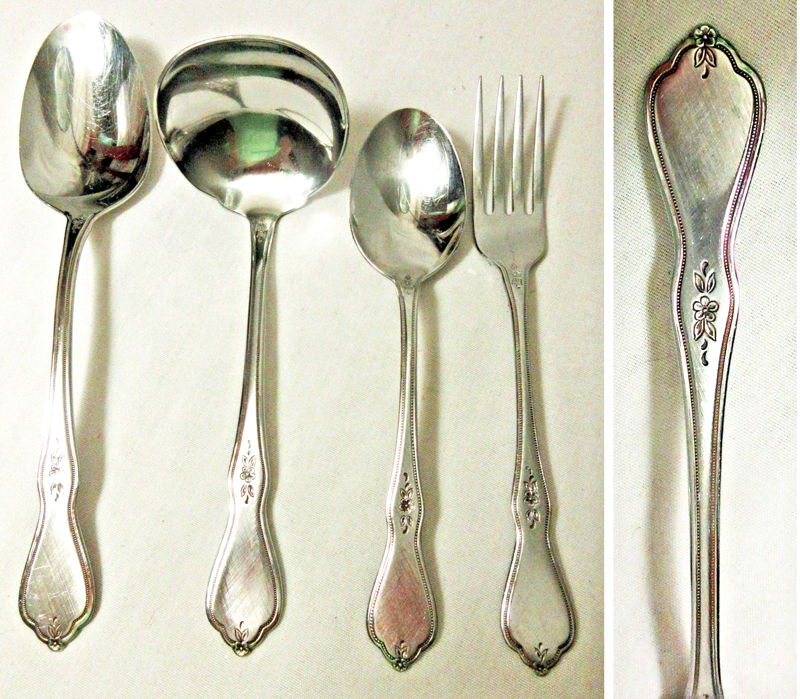 MORNING BLOSSOM Stainless Flatware Burnished Glossy Oneida CHOICE