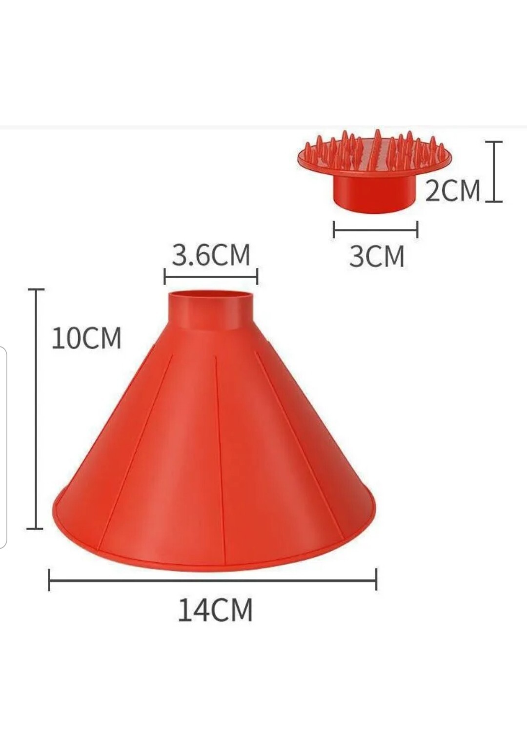 2 in 1 Car Windshield Magic Ice Scraper Tool Cone Shaped And Funnel. 3pc 