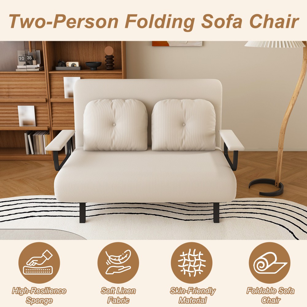 Folding Sofa Bed 5-in-1 Convertible Chair for Position Adjustable Backrest