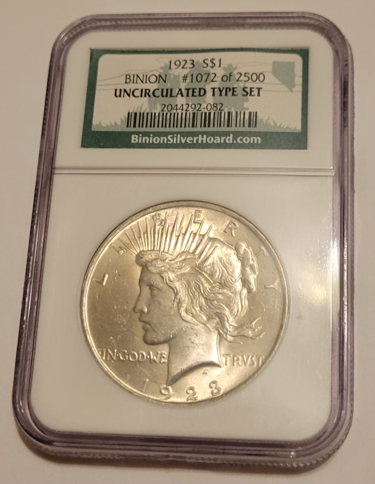 1923 P NGC TED BINION Peace 90% Silver Dollar UNCIRCULATED LAS VEGAS HISTORY!!!