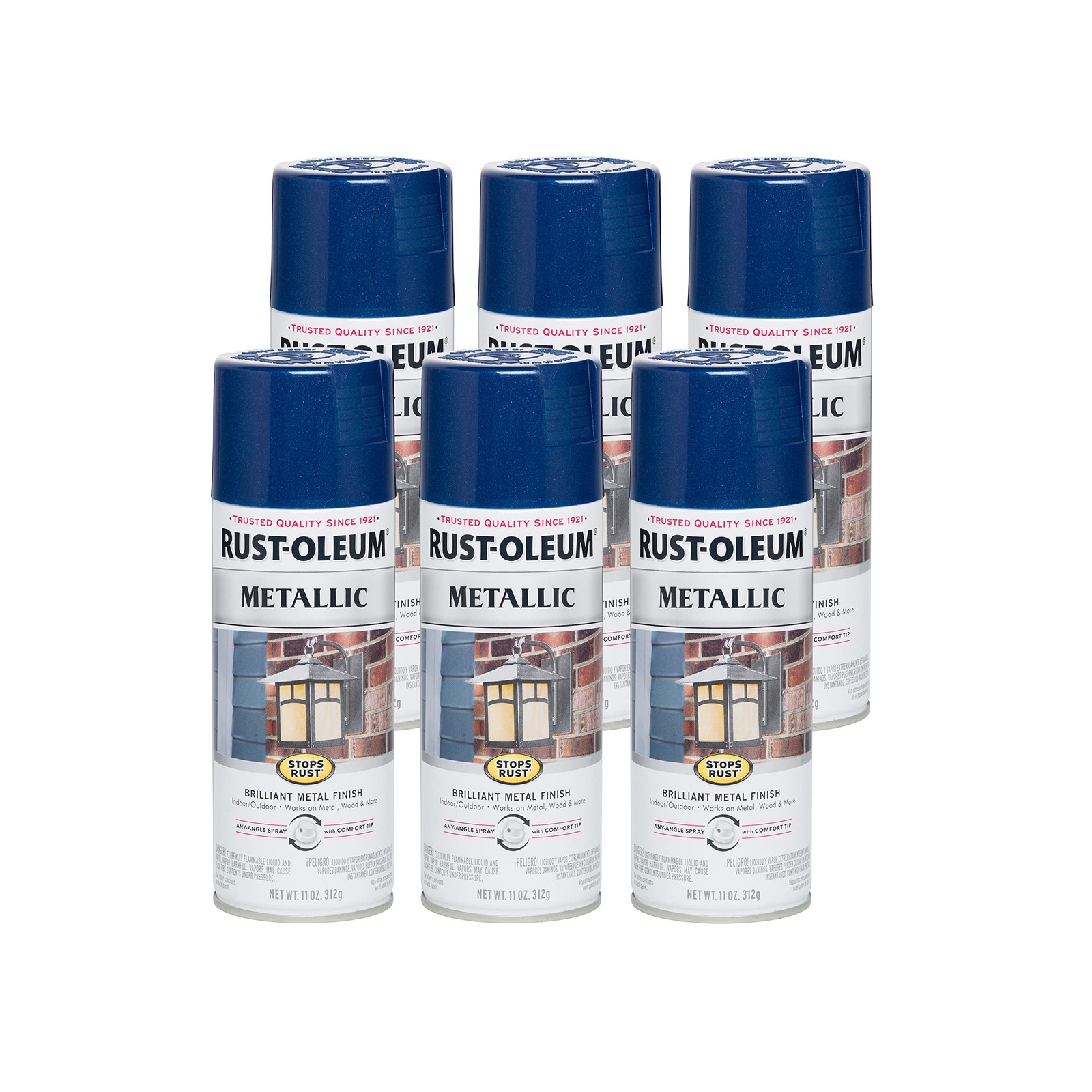 Rust Oleum Stops Rust Cobalt Blue Metallic Spray Paint 11 Oz Pack Of 6