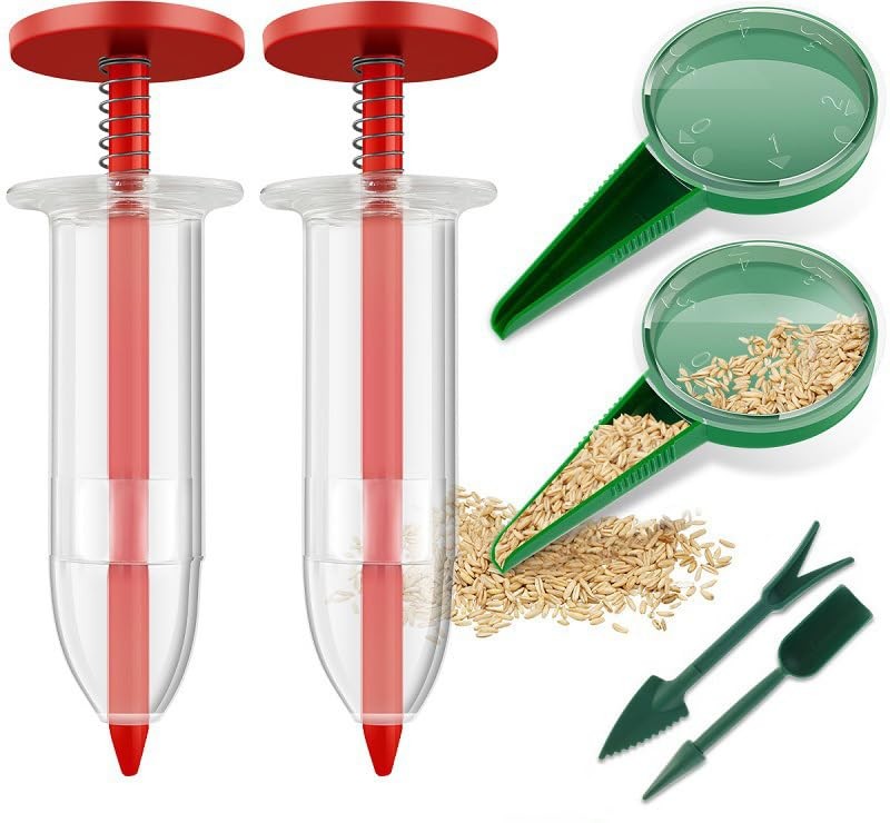 6 Pcs Mini Sowing Seed Dispenser Handheld Seed Planter Tool for Gardening Lawn
