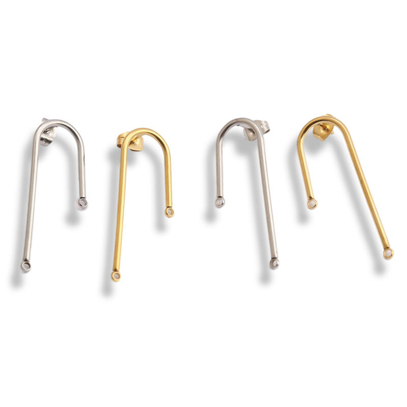 20PCS Stainless Steel Long Stick Post Earrings Findings DIY Earring Connectors