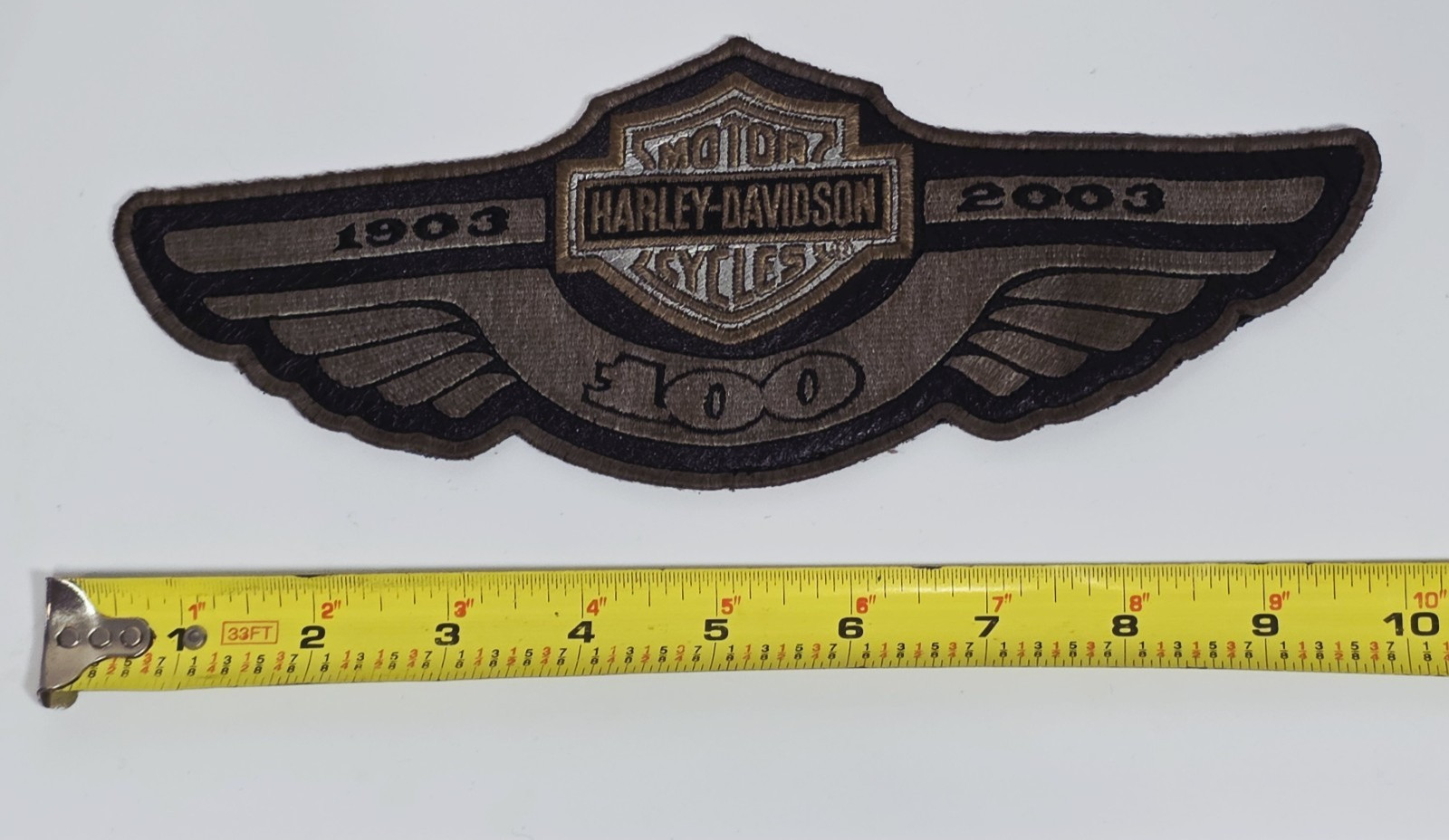 Harley Davidson Motorcycles 100 Year Anniversary Patch 1903 2003 10 inch