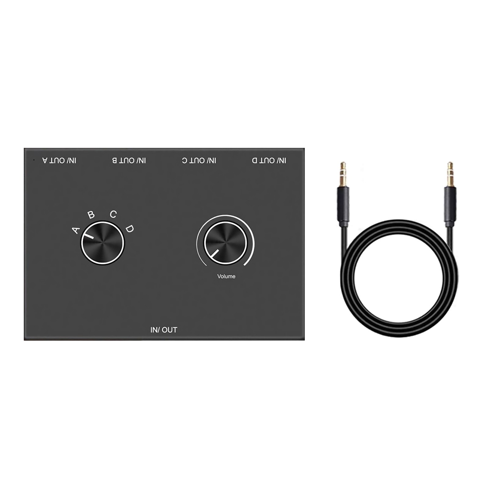 4  Port Audio Switch Stereo Audio Switcher Splitter 4 In 1 Out / 4 In 1 Out