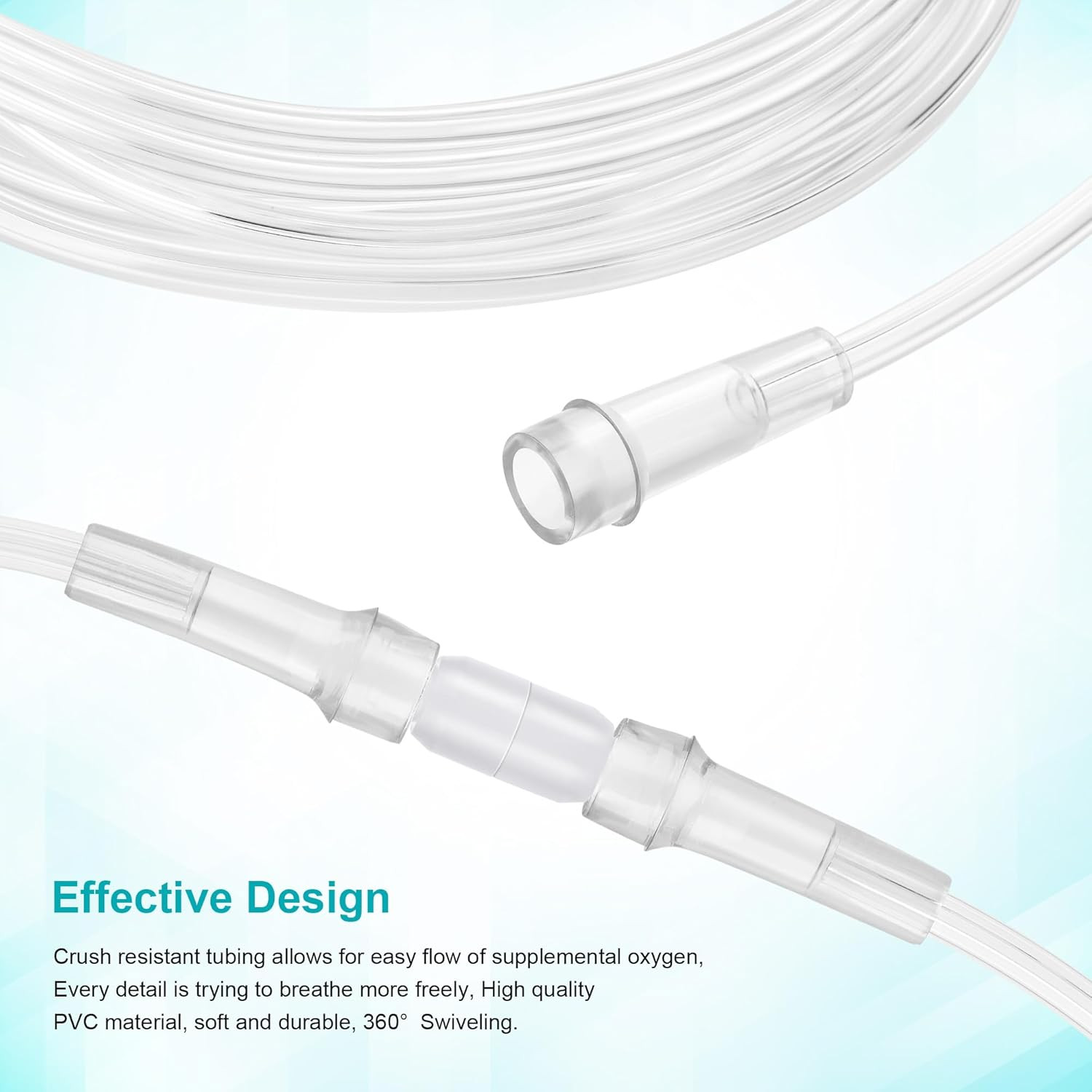 5 Pack Cannula Nasal 7 FT Super Soft Nasal Cannula Tubing for Oxygen Nose Tubing