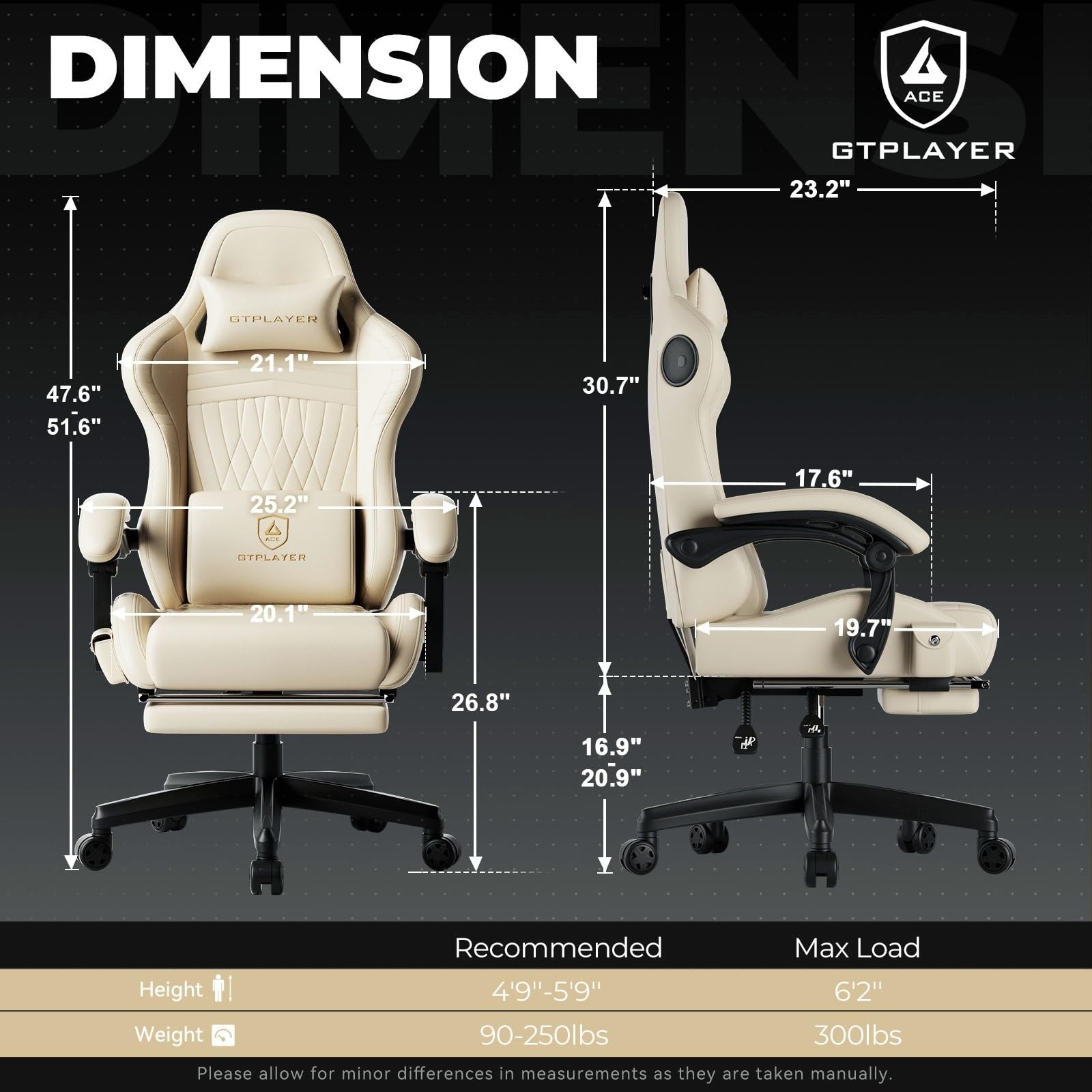 ACE-PRO Music Gaming Chairs – Built-in Speakers, App Support & Bluetooth Cont...