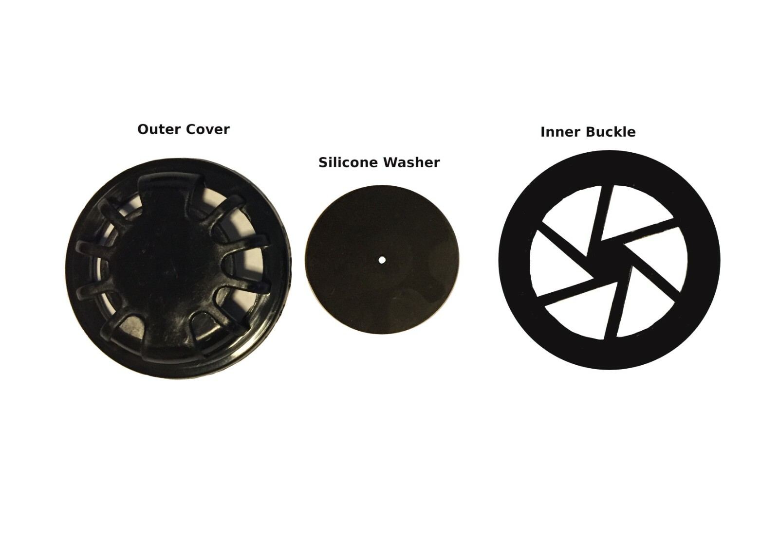 Face Mask Round Dynamic Breathing Valves (Black, Pack of 12)