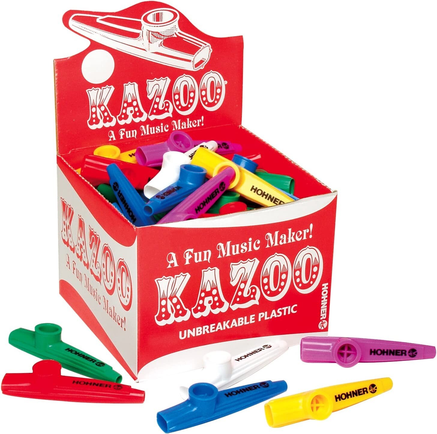 Lot of 50 New Genuine Hohner Kazoos ~ Assorted Colors Resealable Bag of 50 Kazoo