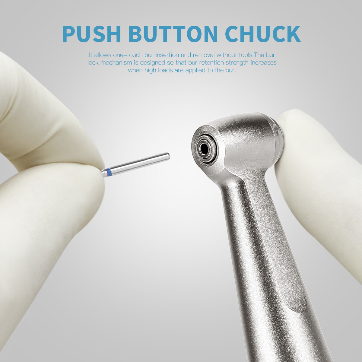 Dental 1:1 Slow Low Speed Handpiece Push Button Contra Angle Attach